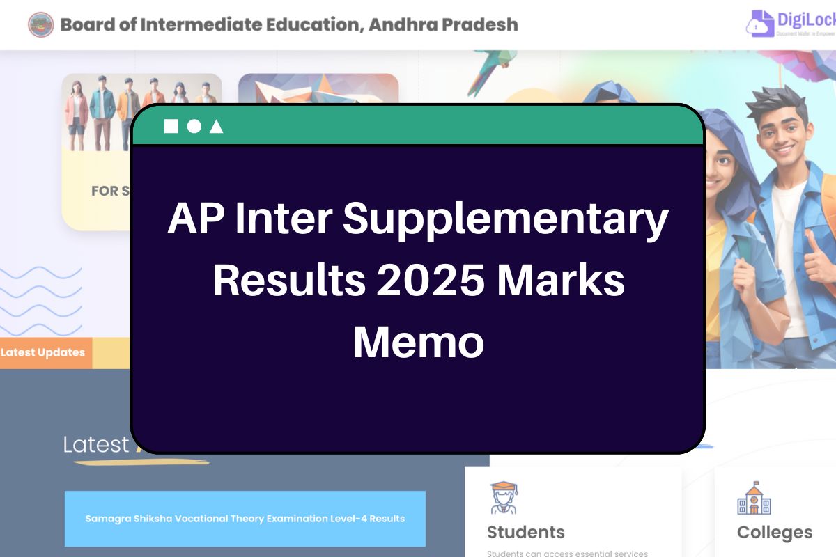 AP Inter Supplementary Results 2025: resultsbie.ap.gov.in Intermediate Supply 1st, 2nd Year Marks Memo