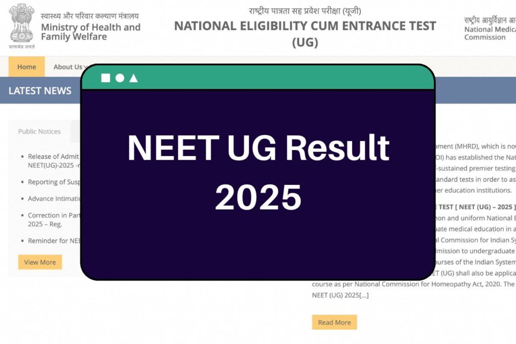 NEET UG Result 2025: neet.nta.nic.in MBBS, BDS CutOff & Scorecard