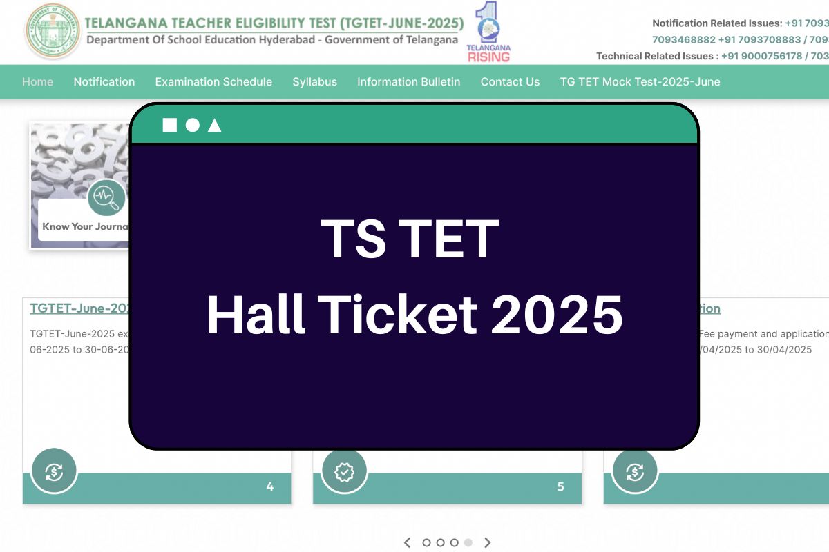 TS TET Hall Ticket 2025: tgtet.aptonline.in Admit Card Available Shortly